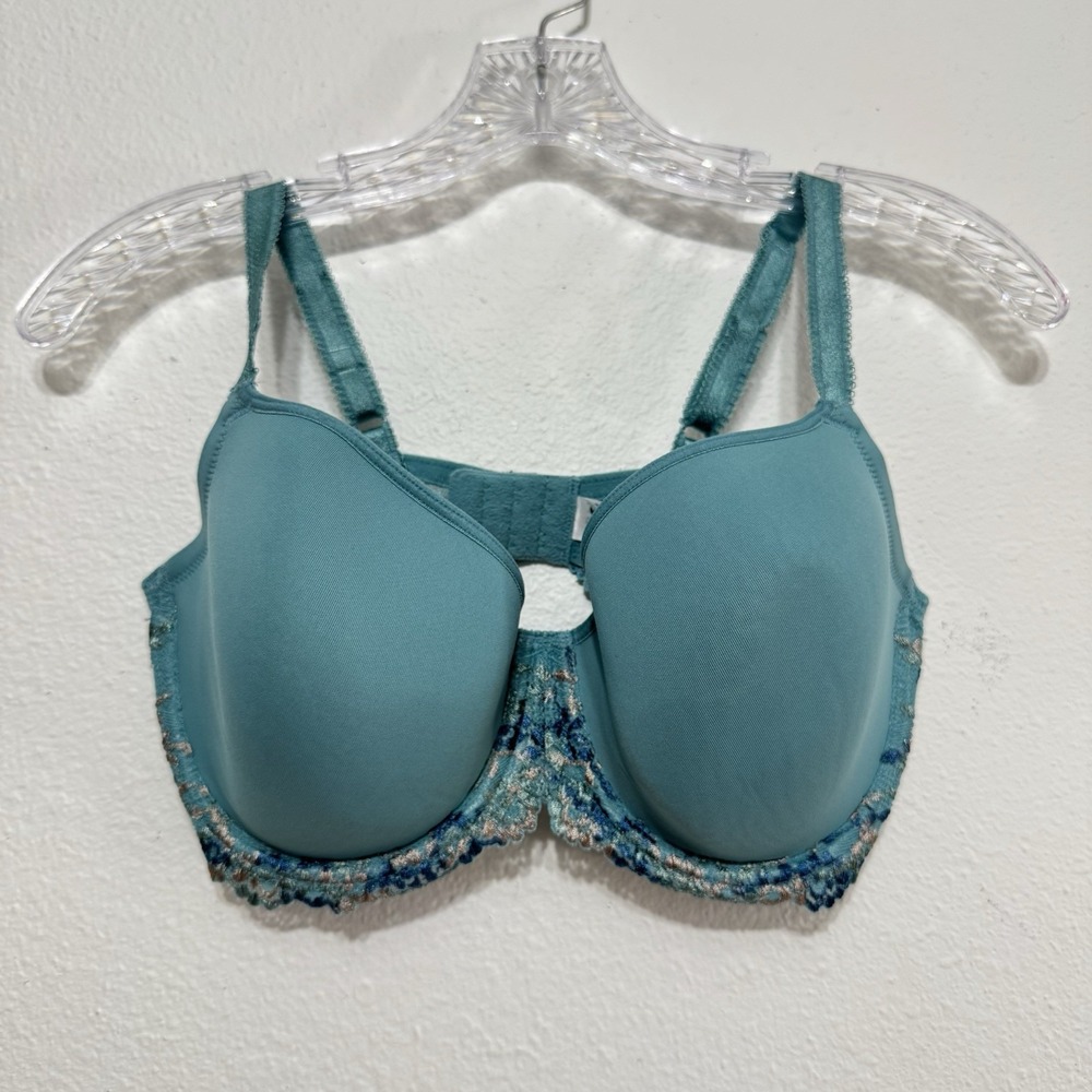 Wacoal Turquoise Padded Underwire Bra Womens Size 36DD 853191 Embrace‎ Lace Rare